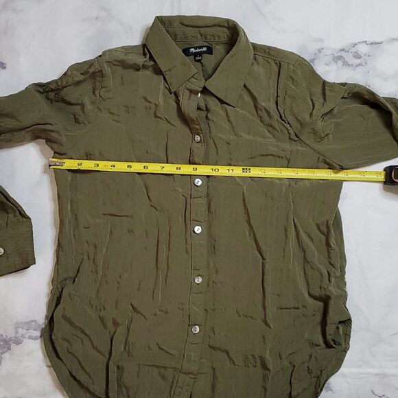 Madewell Green Button Up Shirt - Picture 5 of 6